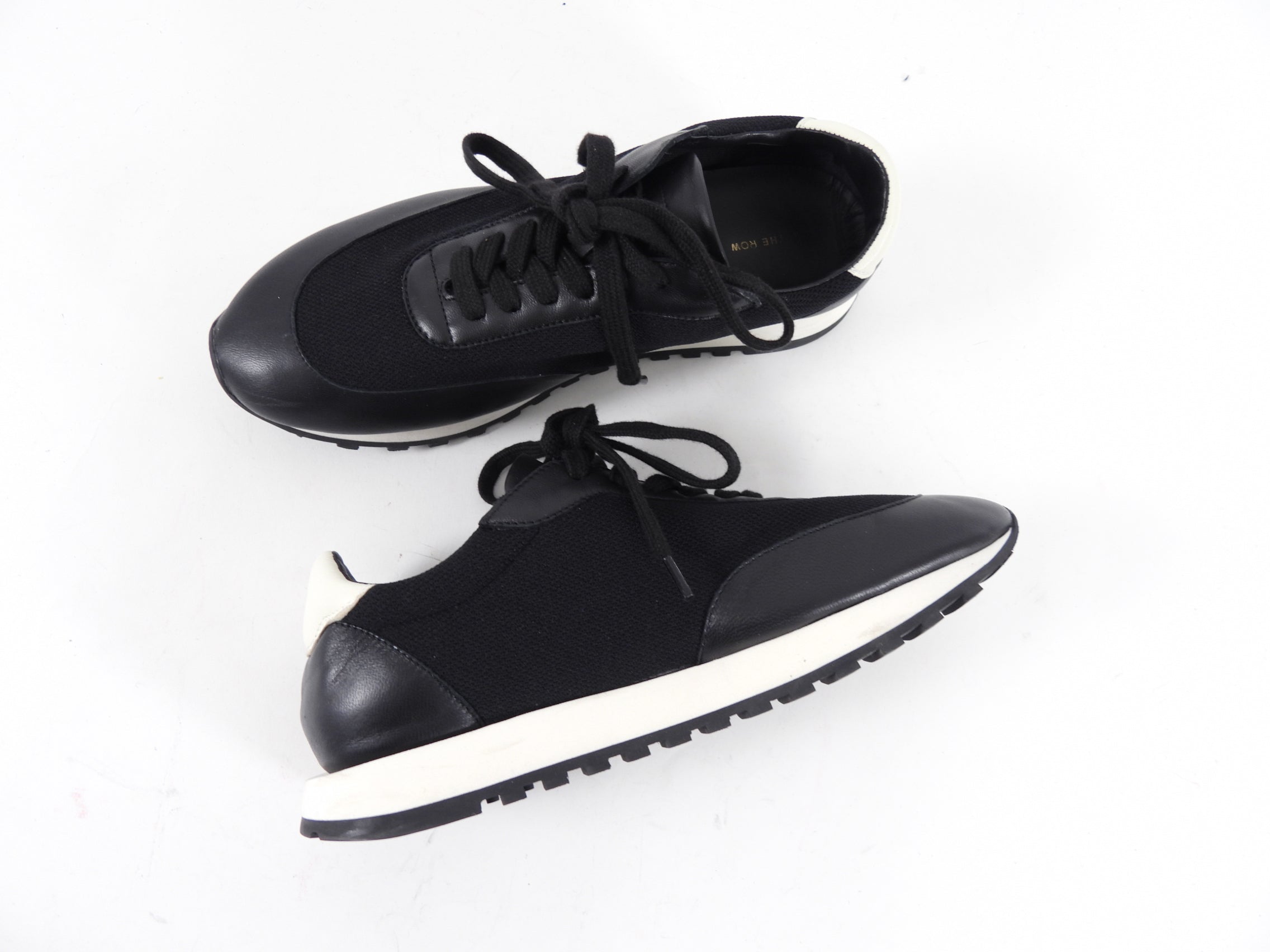 The Row Black and White Owen Sneakers - 37