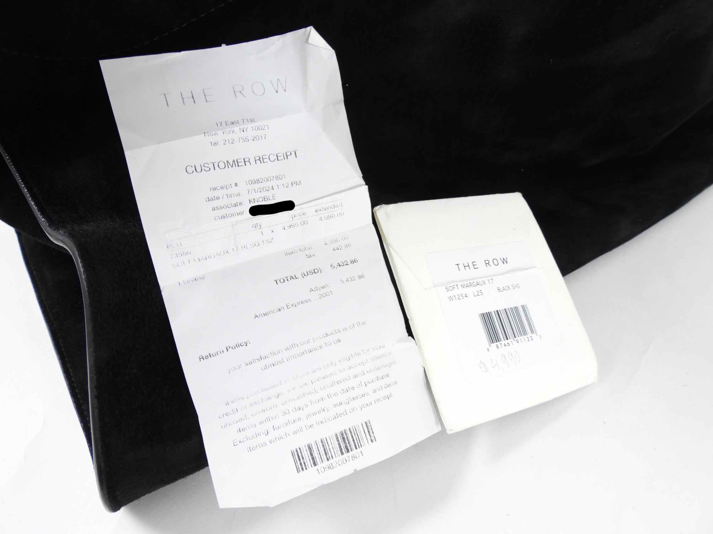 The Row Black Suede Soft Margaux 17 Tote Bag