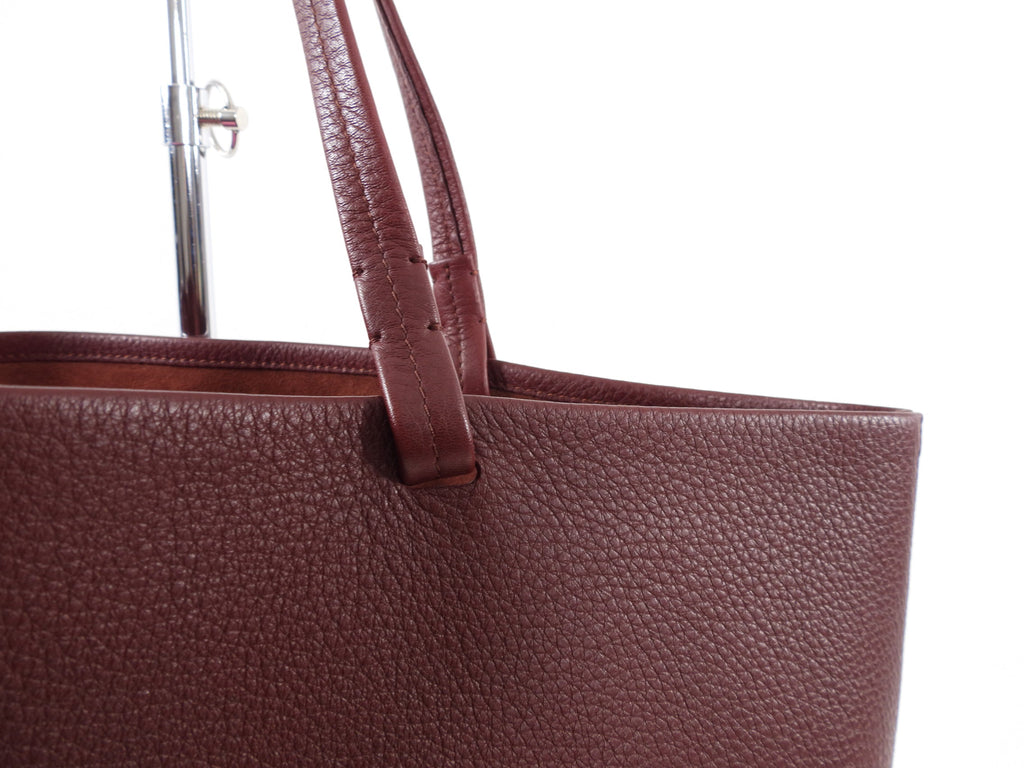 The Row Maroon Leather Park Tote Shopper Bag