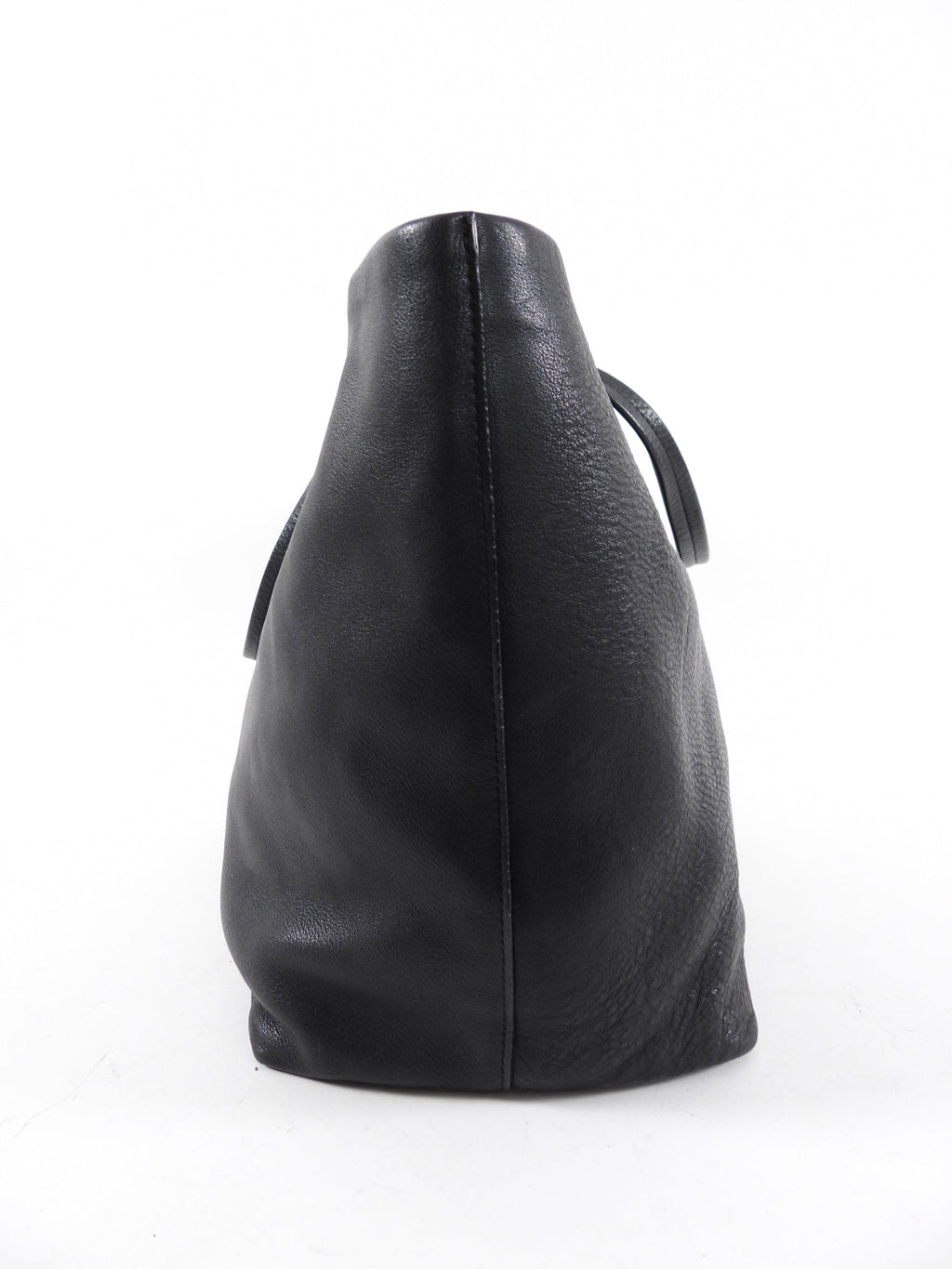The Row Black Leather Park Three Tote Bag
