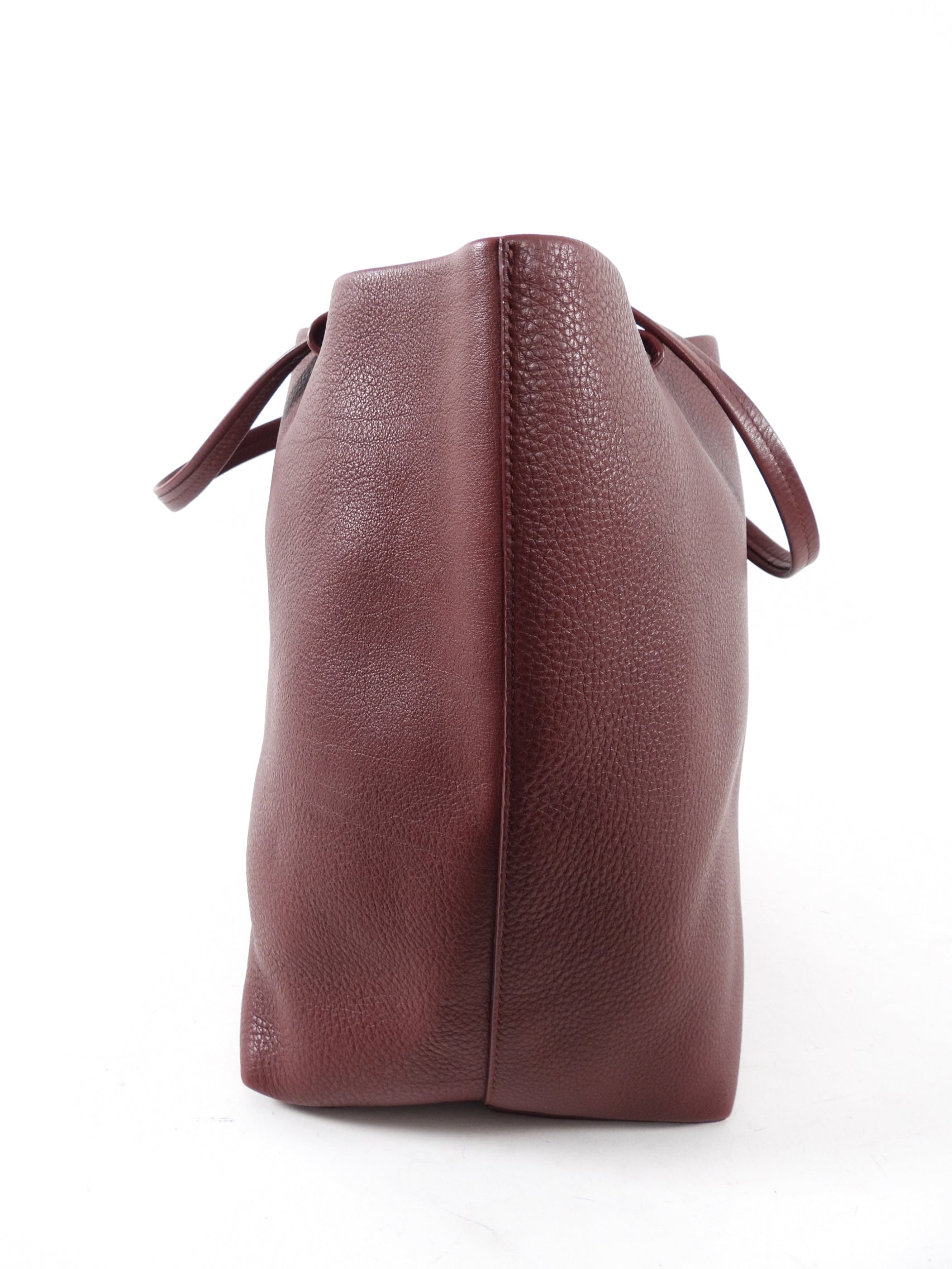 The Row Maroon Leather Park Tote Shopper Bag