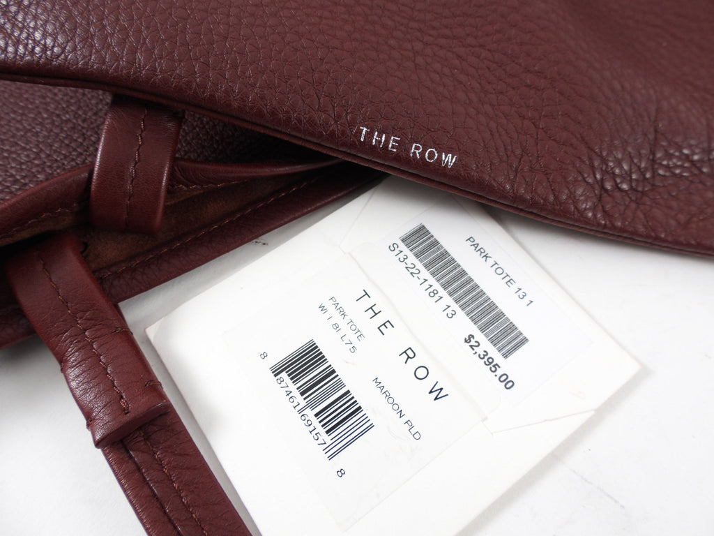 The Row Maroon Leather Park Tote Shopper Bag