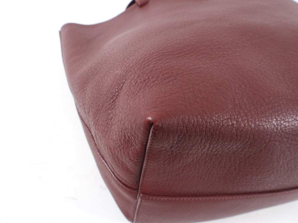 The Row Maroon Leather Park Tote Shopper Bag