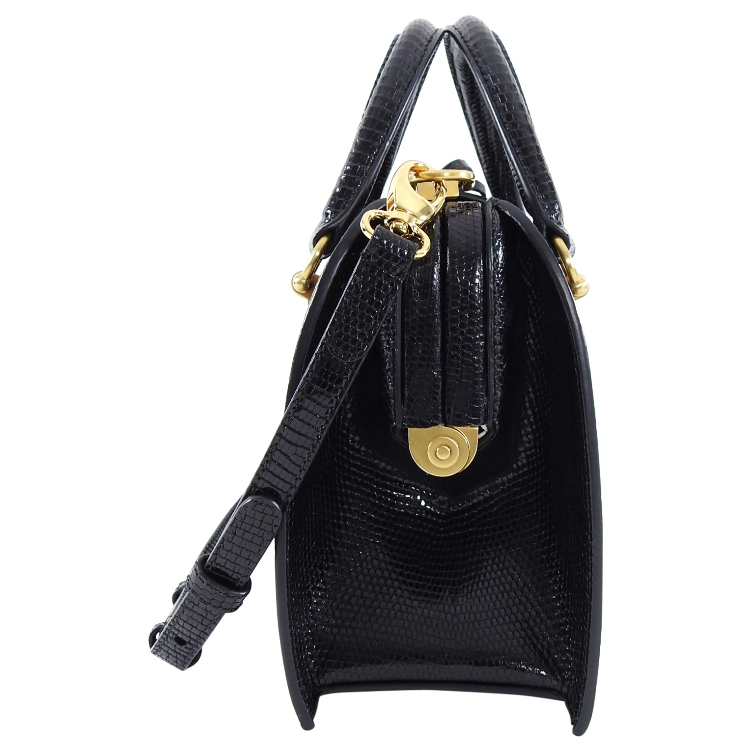 Thom Browne Black Lizard Mini Mrs. Thom Jr. Bag