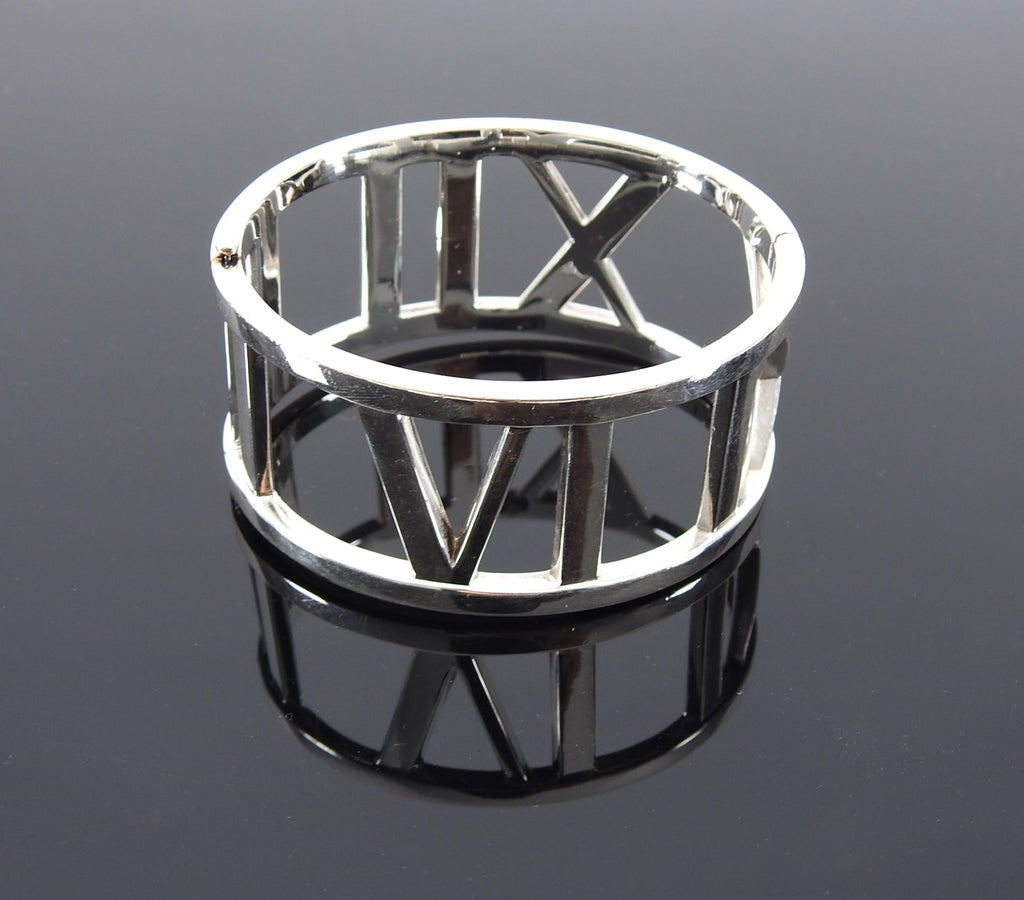 Tiffany and Co. Vintage 2003 Sterling Silver Wide Atlas Cuff Hinged Bracelet