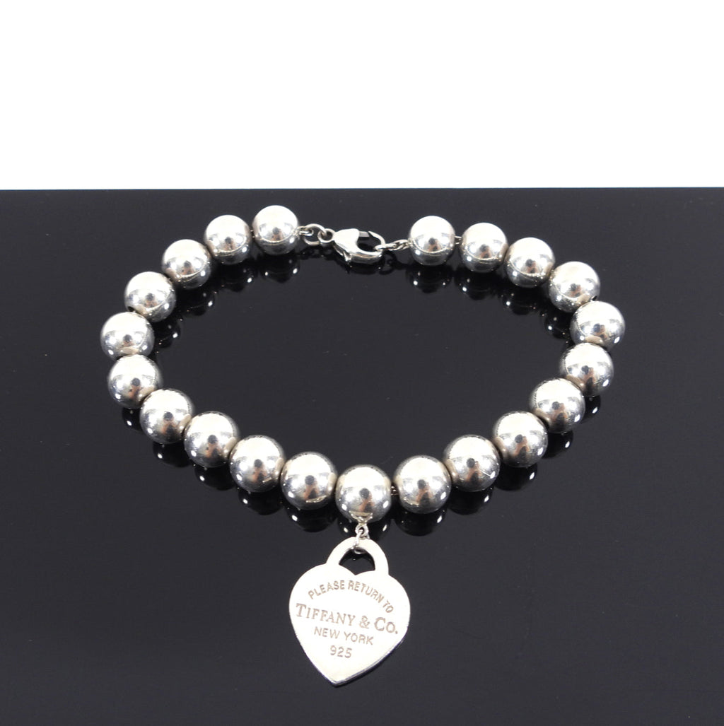 Tiffany & Co.  Sterling Silver Ball Heart Tag Bracelet