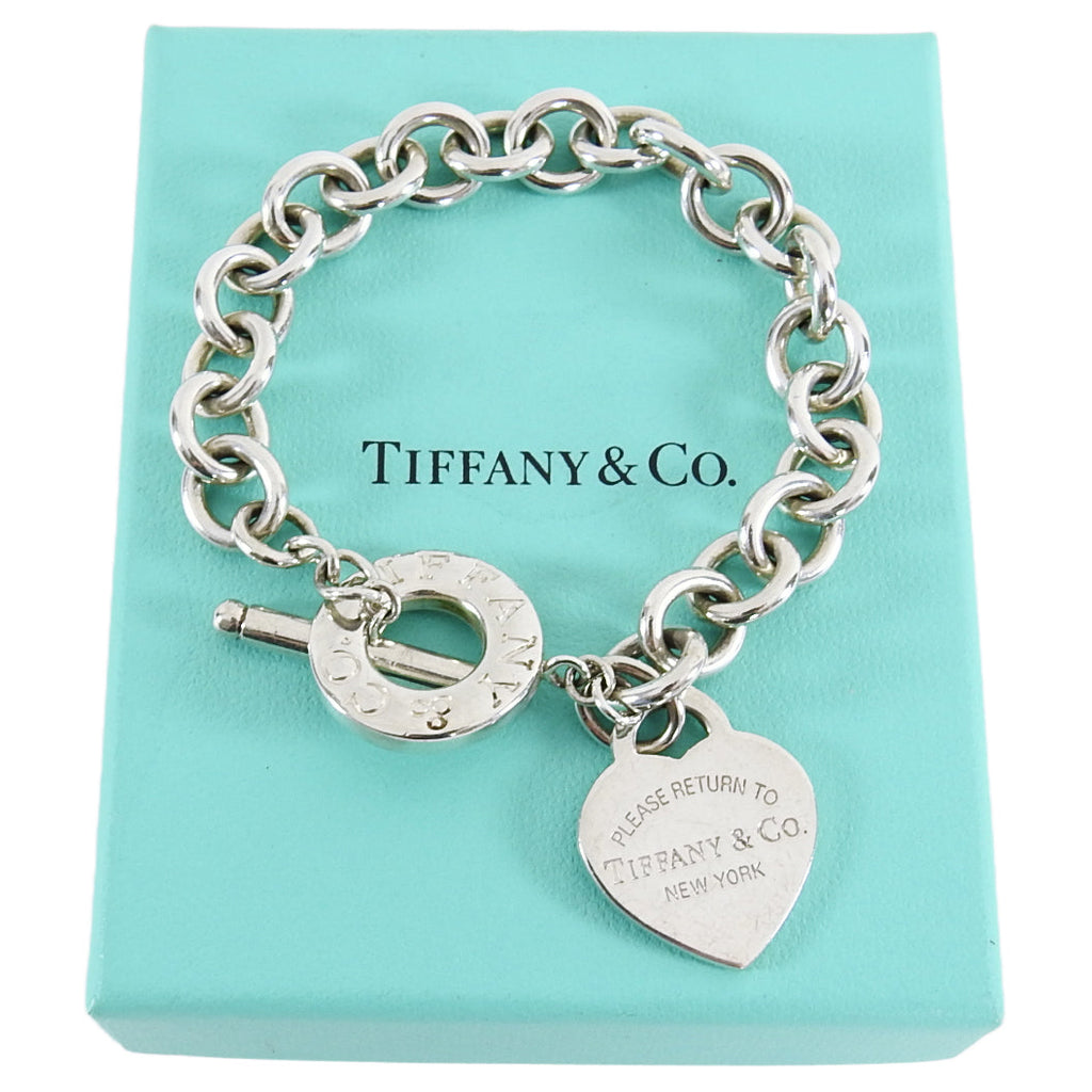 Tiffany and Co. Sterling Silver Heart Toggle Chain Bracelet