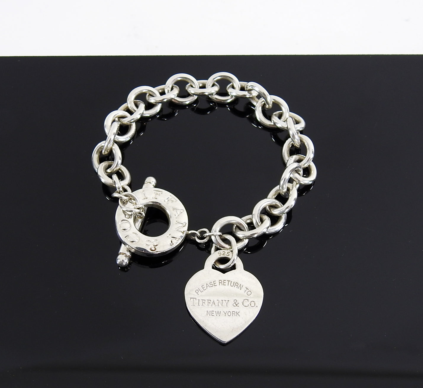 Tiffany and Co. Sterling Silver Heart Toggle Chain Bracelet