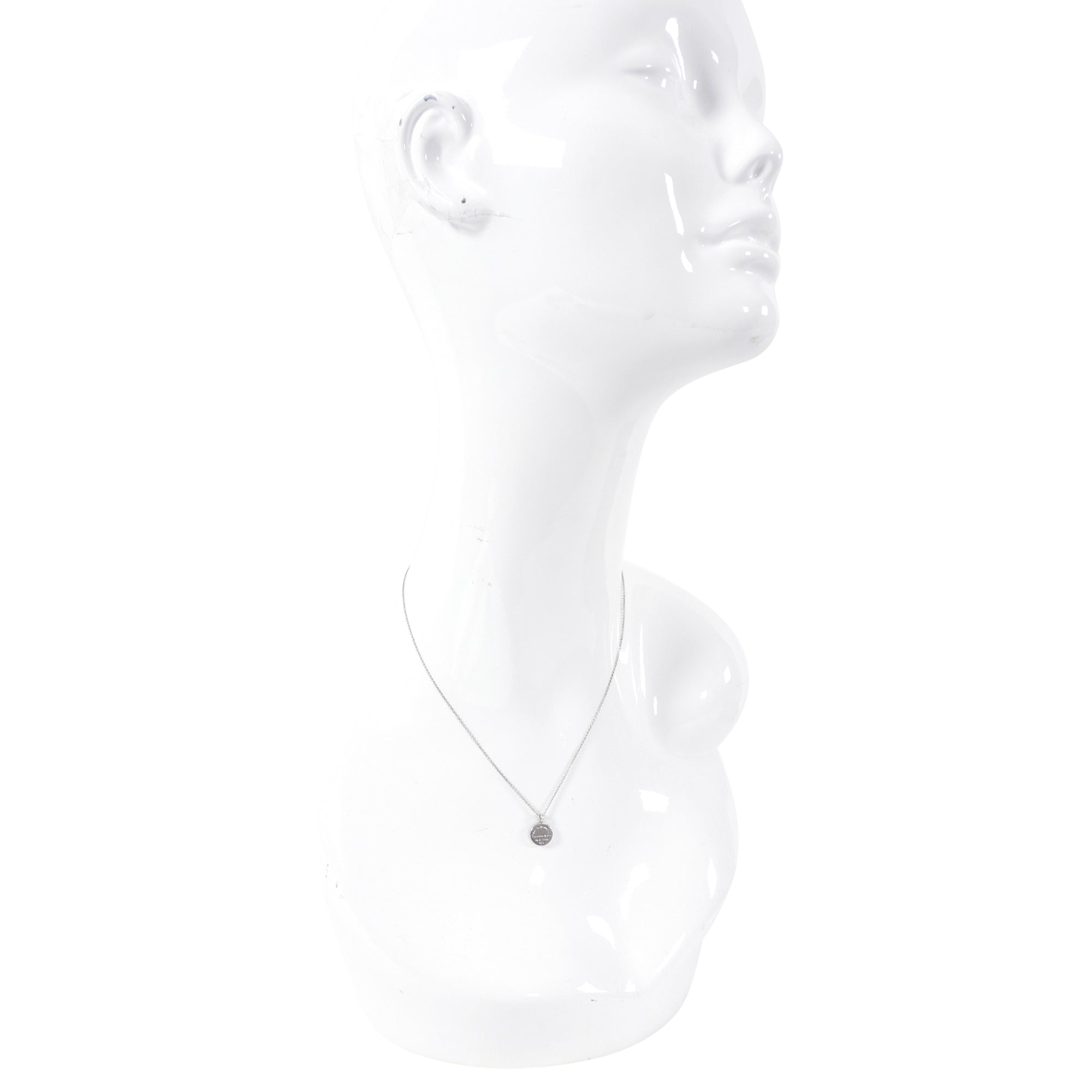 Tiffany & Co. Sterling Silver Logo Tag Charm Necklace