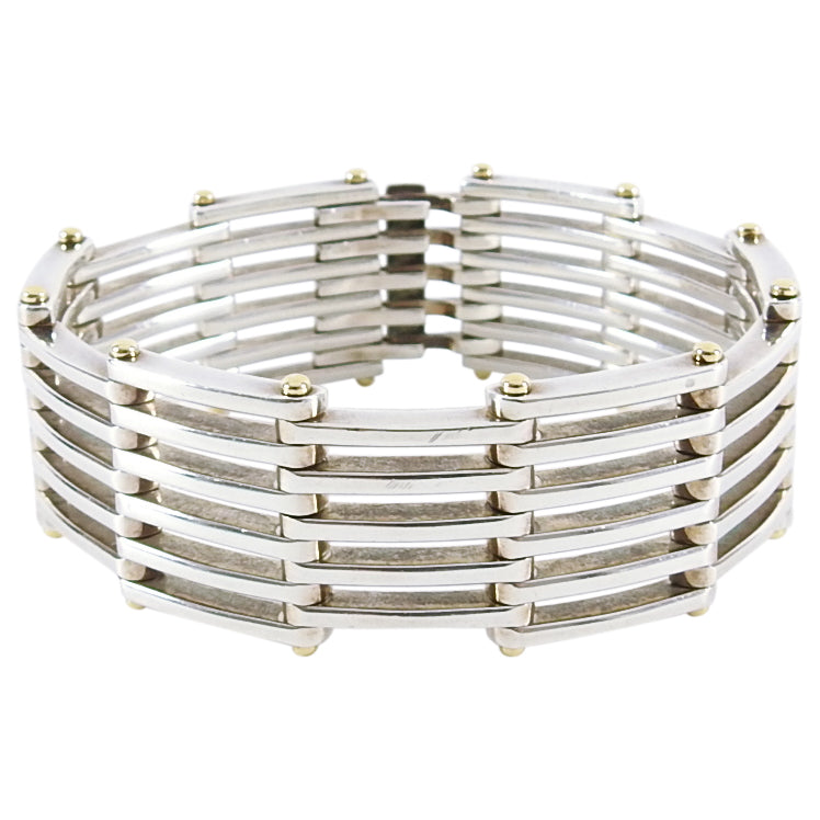 Tiffany & Co. Sterling Silver and 18k Yellow Gold Gate Bracelet