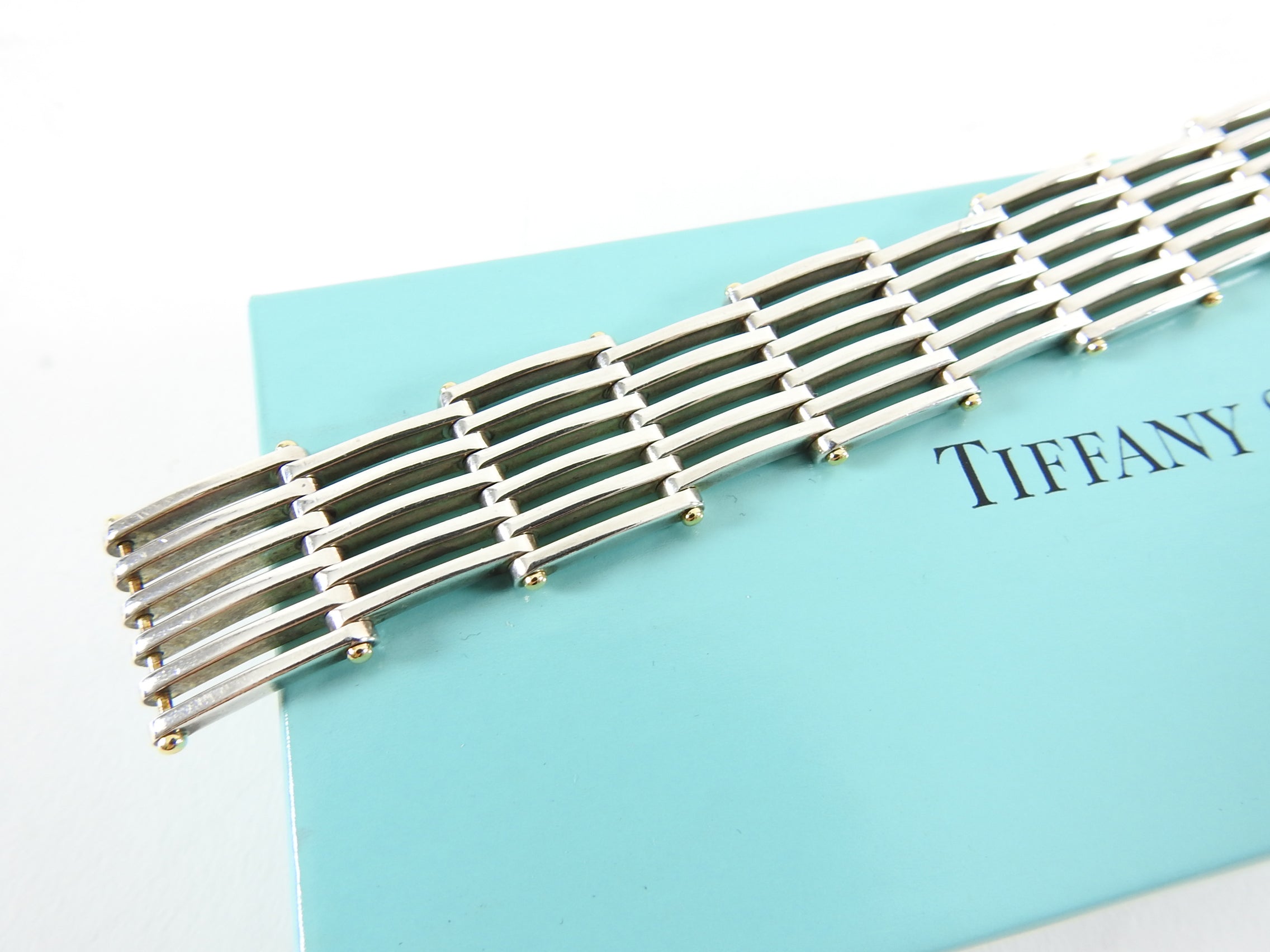 Tiffany & Co. Sterling Silver and 18k Yellow Gold Gate Bracelet