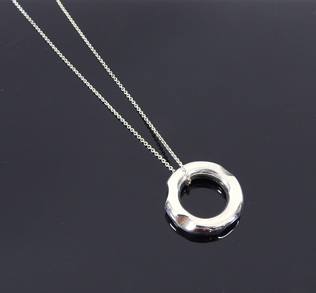 Tiffany and Co. Frank Gehry Sterling Tube Ring Pendant Necklace