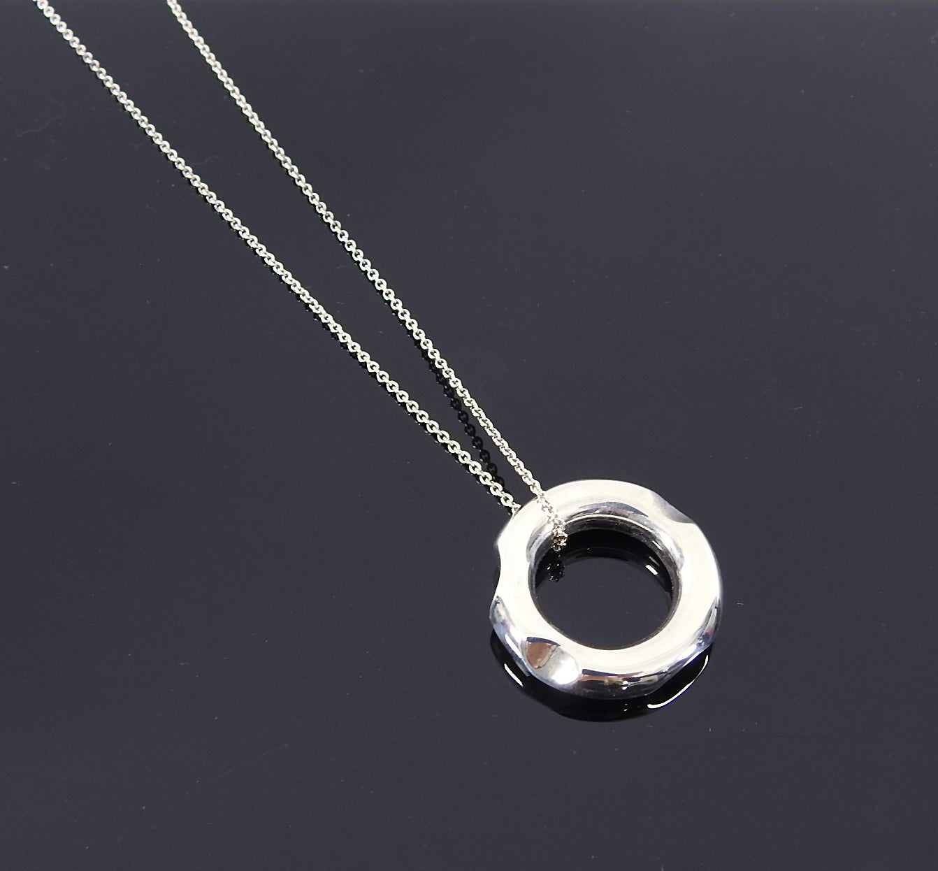 Tiffany and Co. Frank Gehry Sterling Tube Ring Pendant Necklace