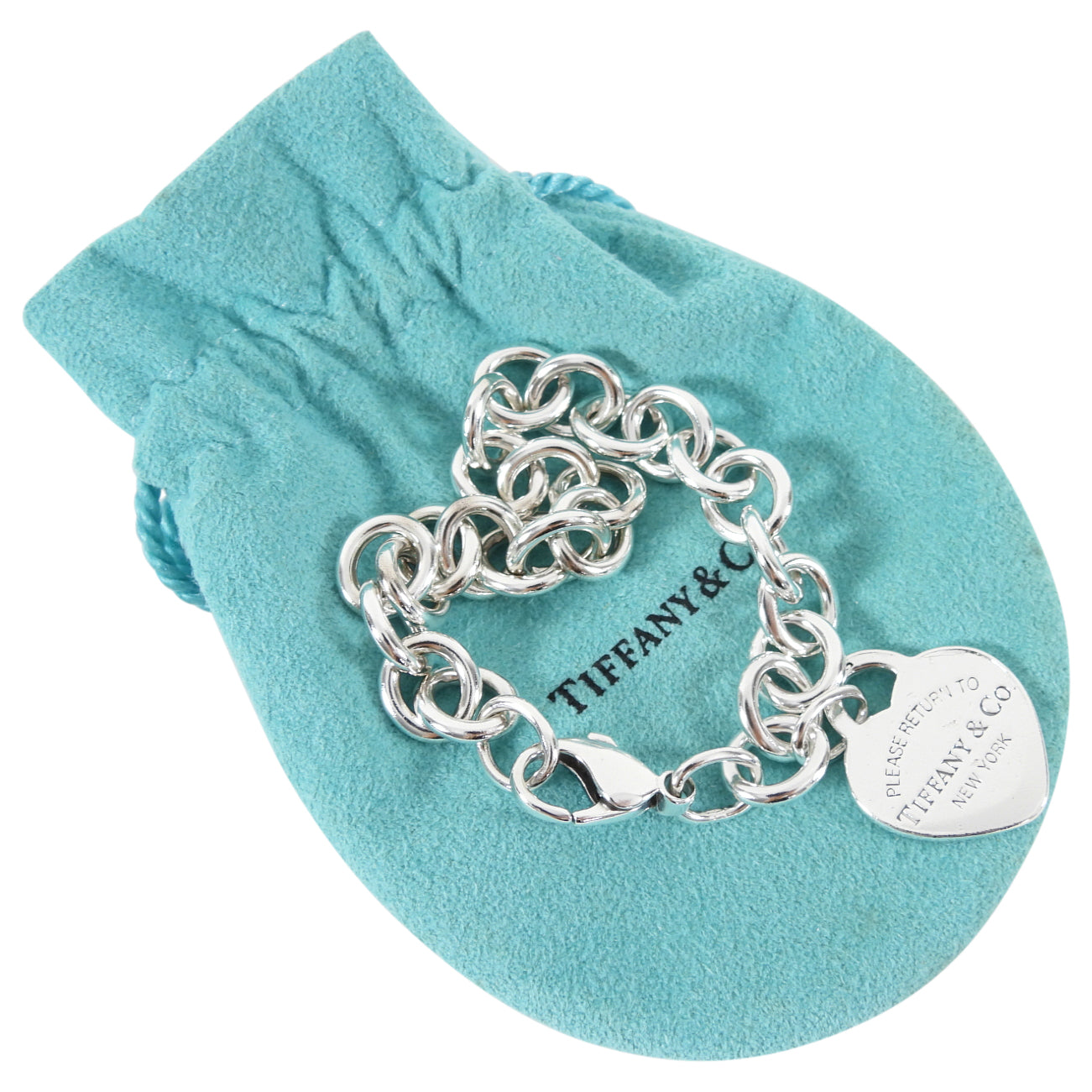 Tiffany Return to Tiffany Sterling Heart Bracelet - L
