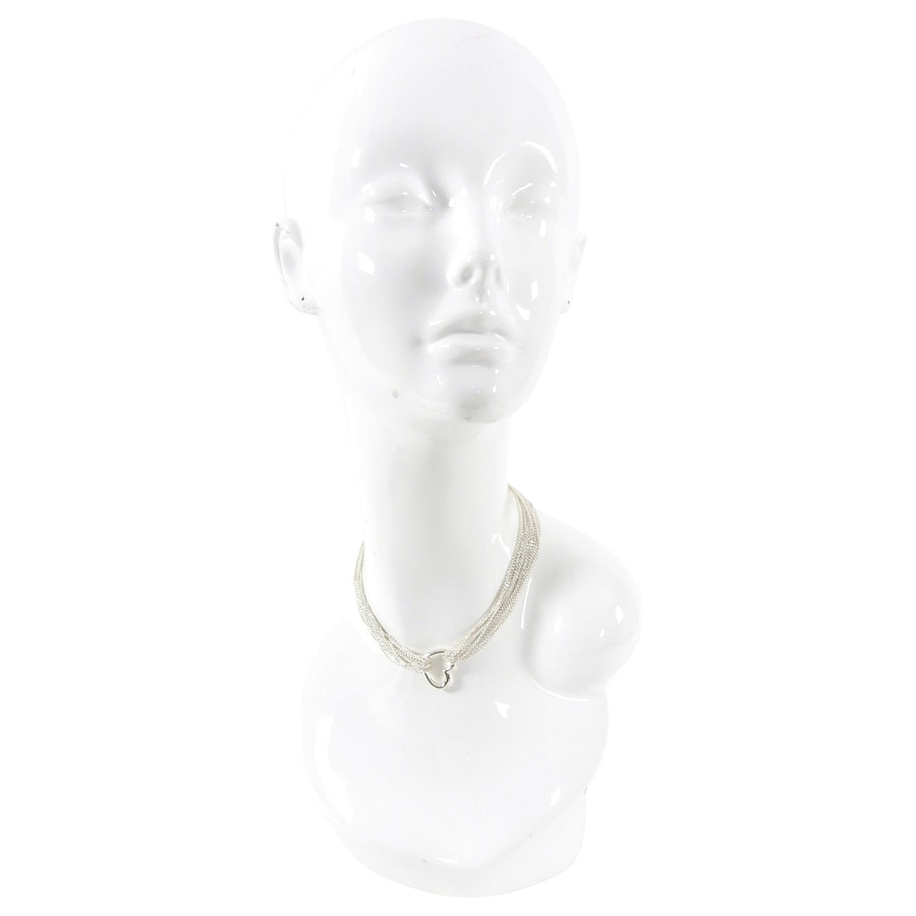 Tiffany and Co. Sterling Silver Multi Mesh Chain Heart Toggle Necklace