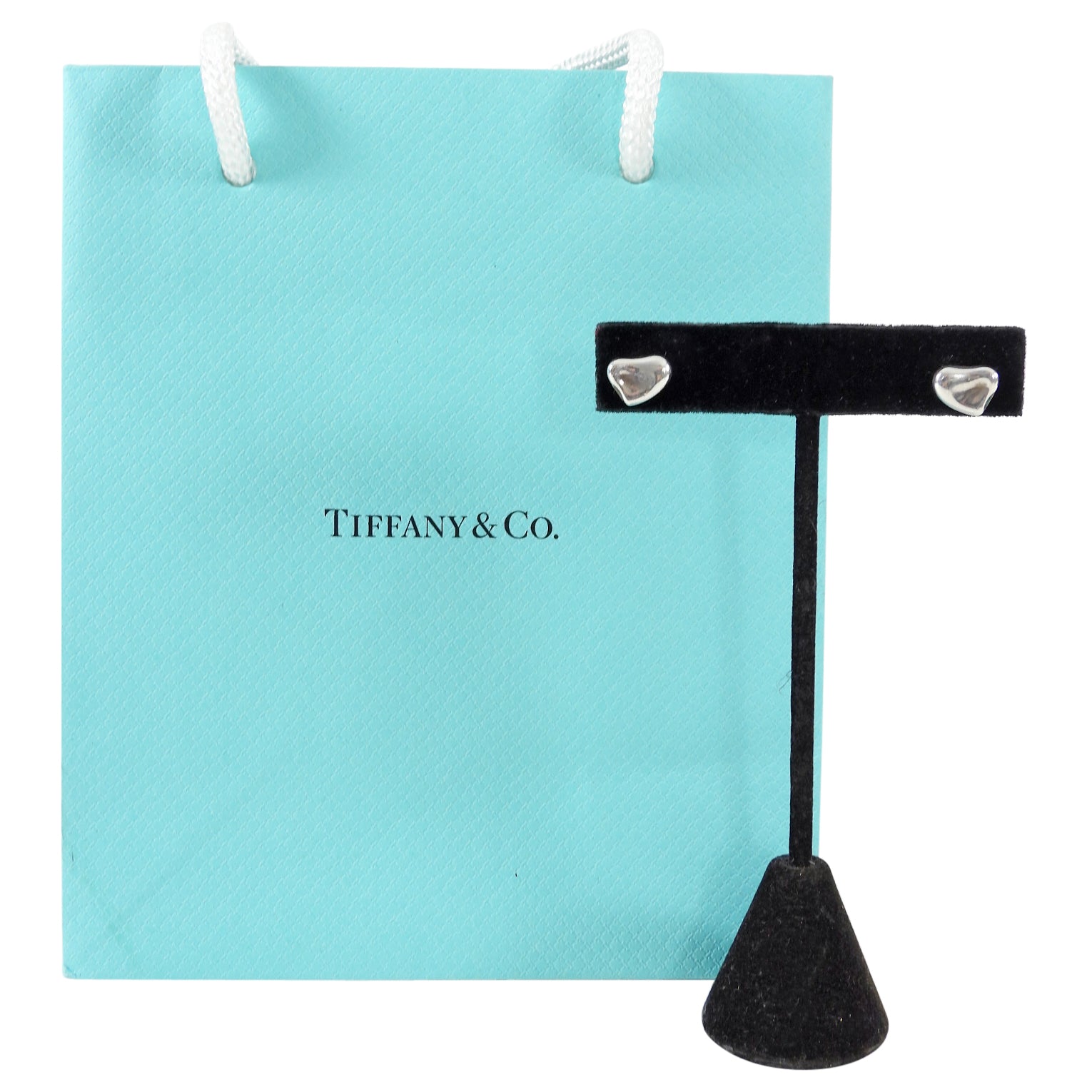 Tiffany & Co. Sterling Silver Elsa Peretti Full Heart Mini Earrings