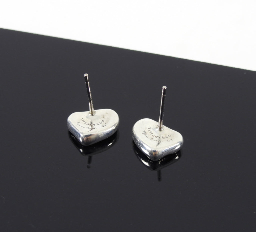 Tiffany & Co. Sterling Silver Elsa Peretti Full Heart Mini Earrings