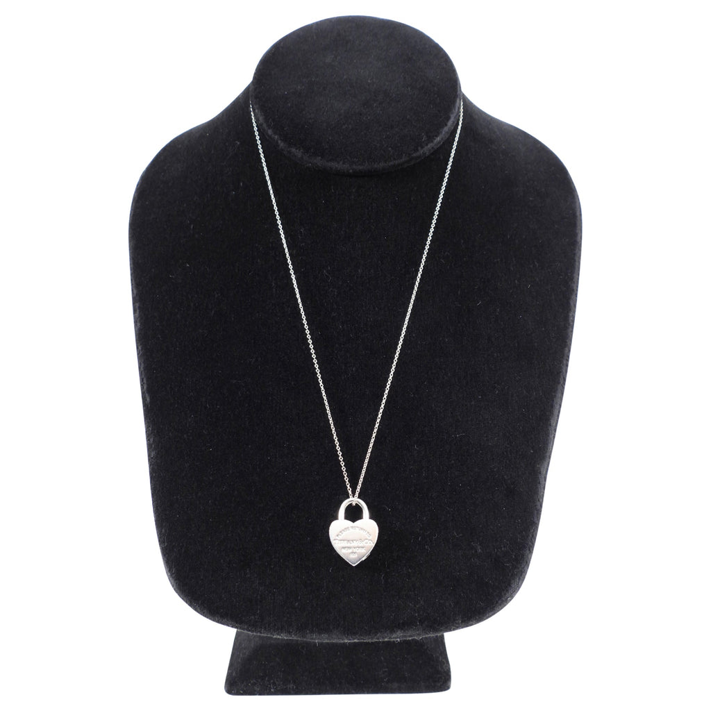 Tiffany & Co.  Sterling Silver Heart Padlock Necklace