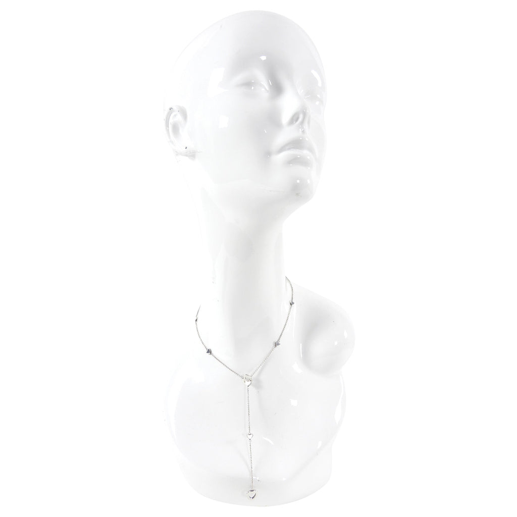 Tiffany & Co. Sterling Silver Open Heart Lariat Station Necklace