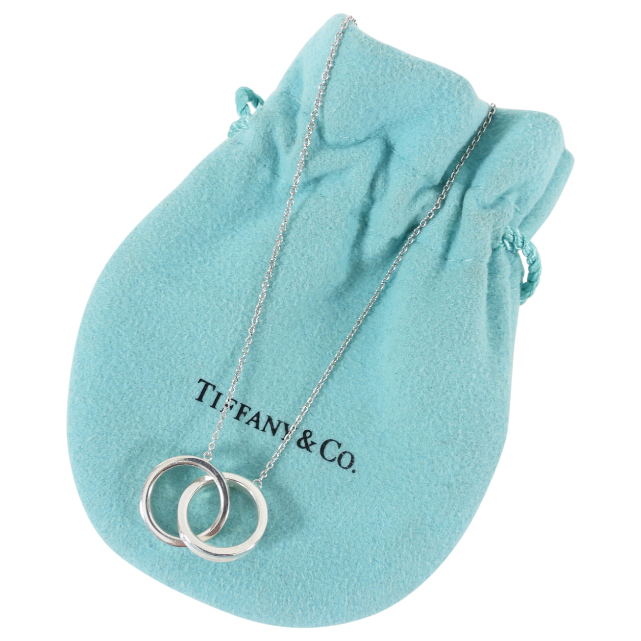 Tiffany and Co.  Sterling Silver Interlocking Circles Pendant Necklace
