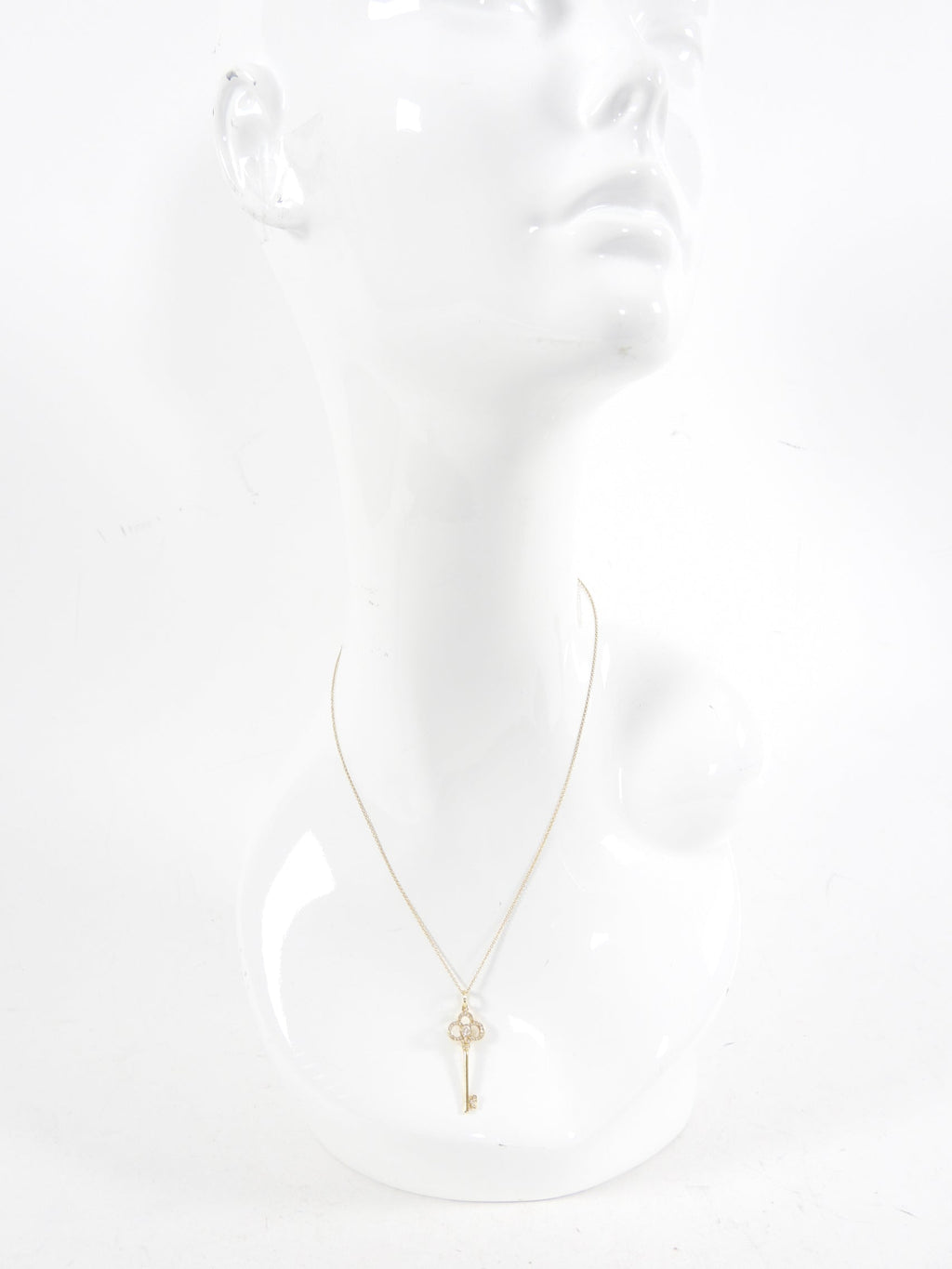 Tiffany & Co.  18k Yellow Gold Diamond Crown Key Necklace