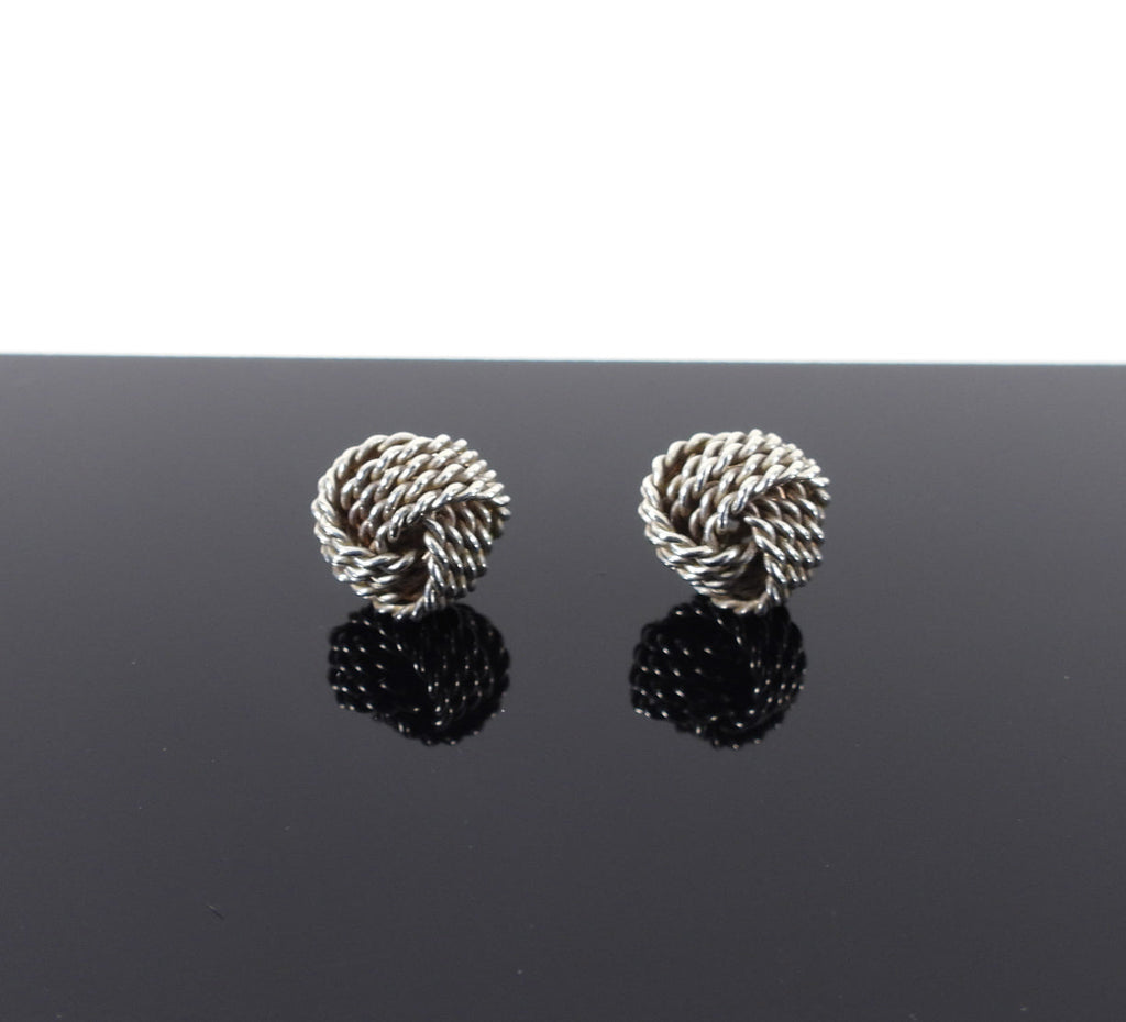 Tiffany & Co. Sterling Silver Twist Knot Ball Earrings