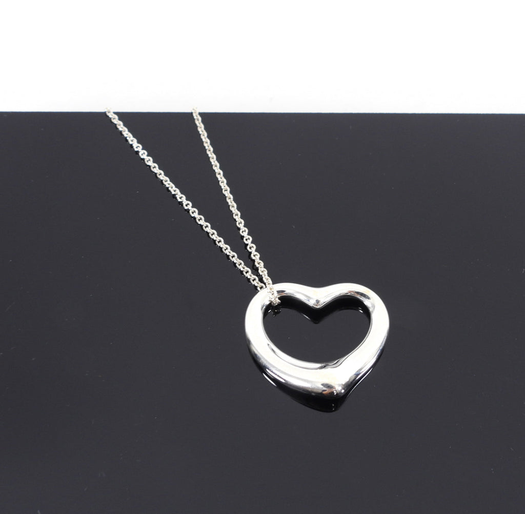 Tiffany and Co.  Sterling Silver Elsa Peretti Open Heart Necklace