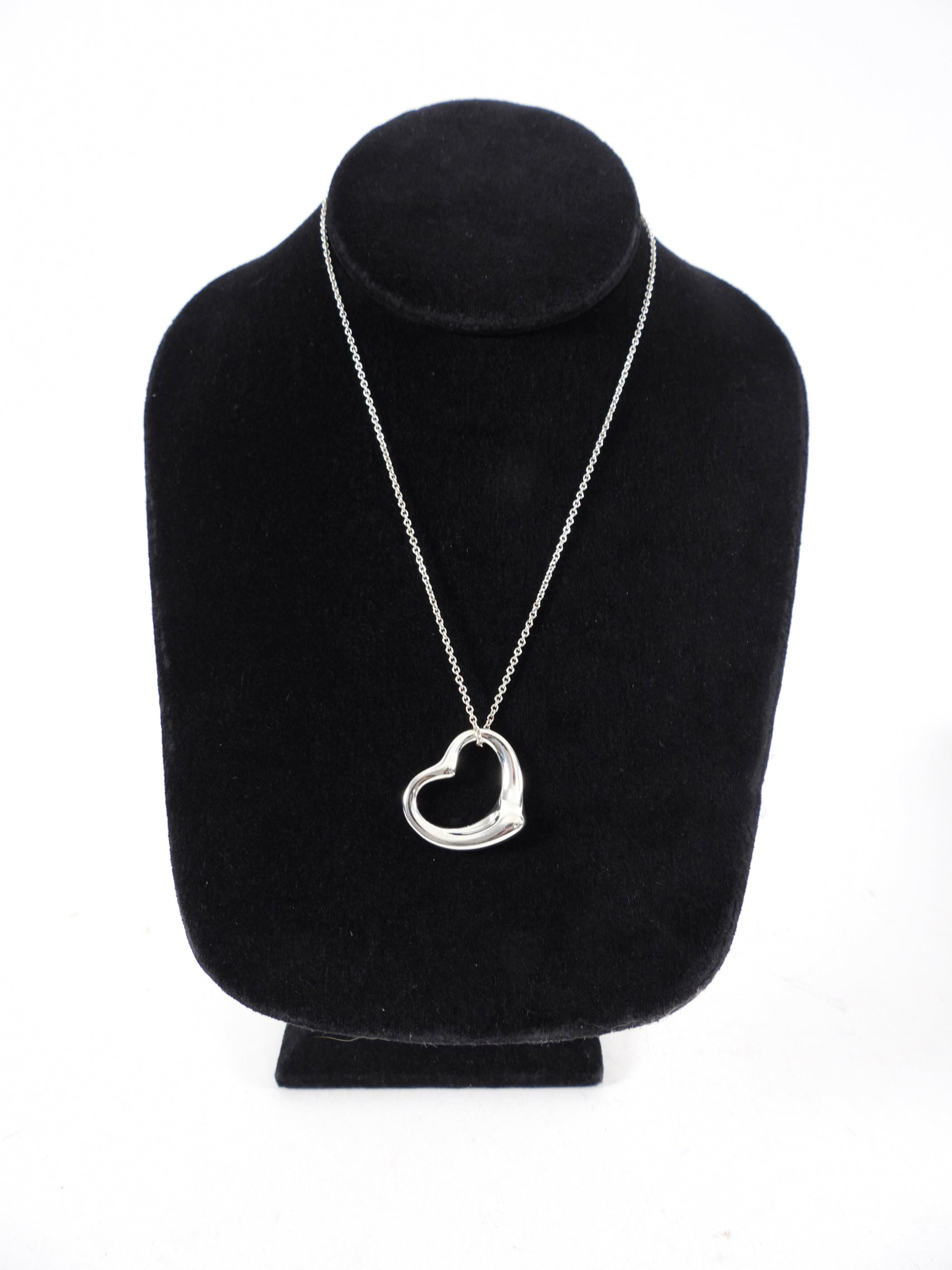Tiffany and Co.  Sterling Silver Elsa Peretti Open Heart Necklace