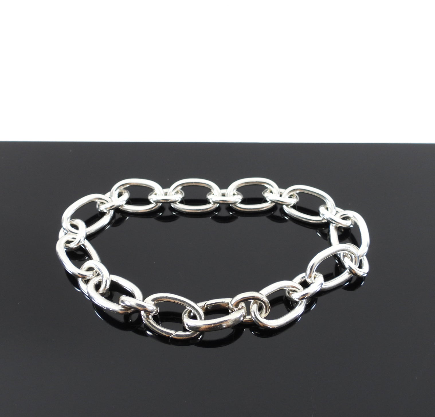 Tiffany & Co.  Sterling Silver Oval Clasping Link Bracelet