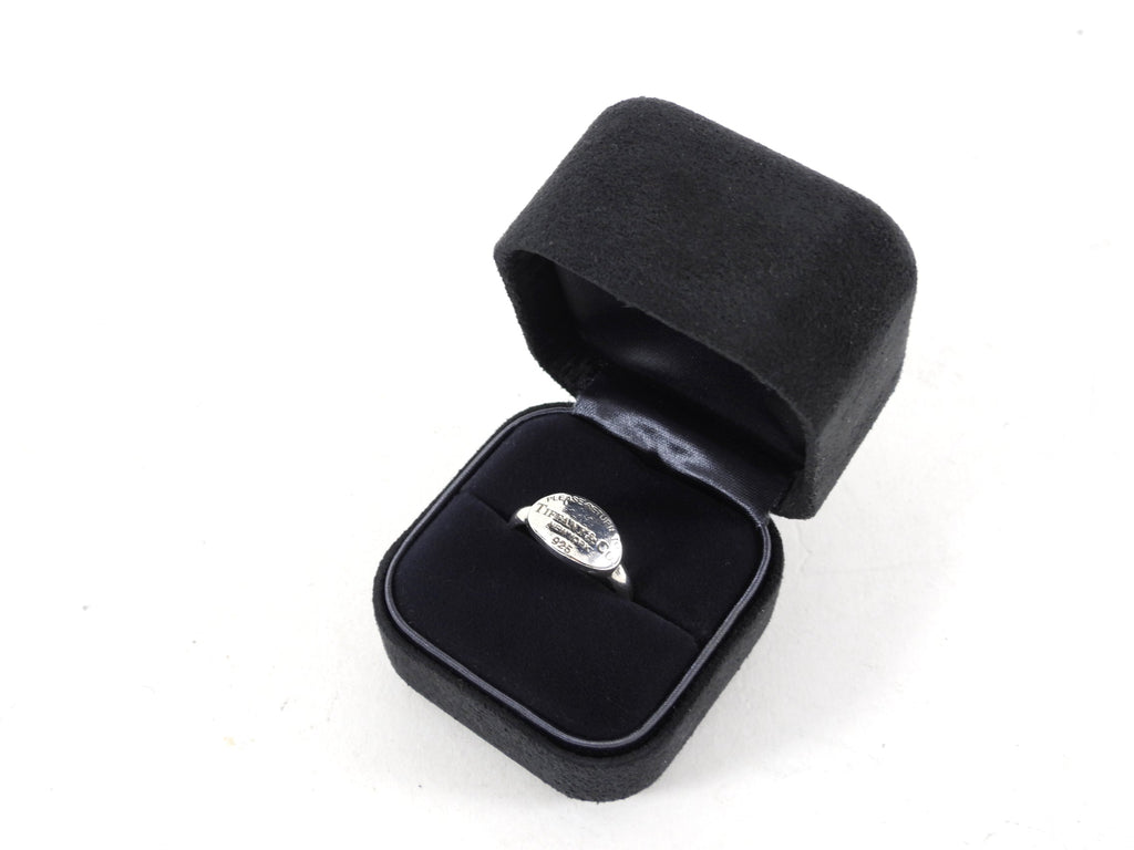 Tiffany & Co.  Sterling Silver Oval Tag Ring - 8