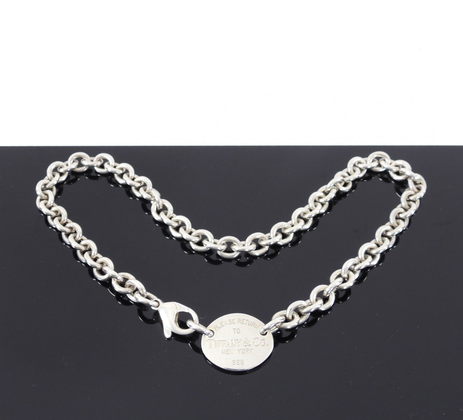 Tiffany & Co. Sterling Silver Oval Tag Necklace