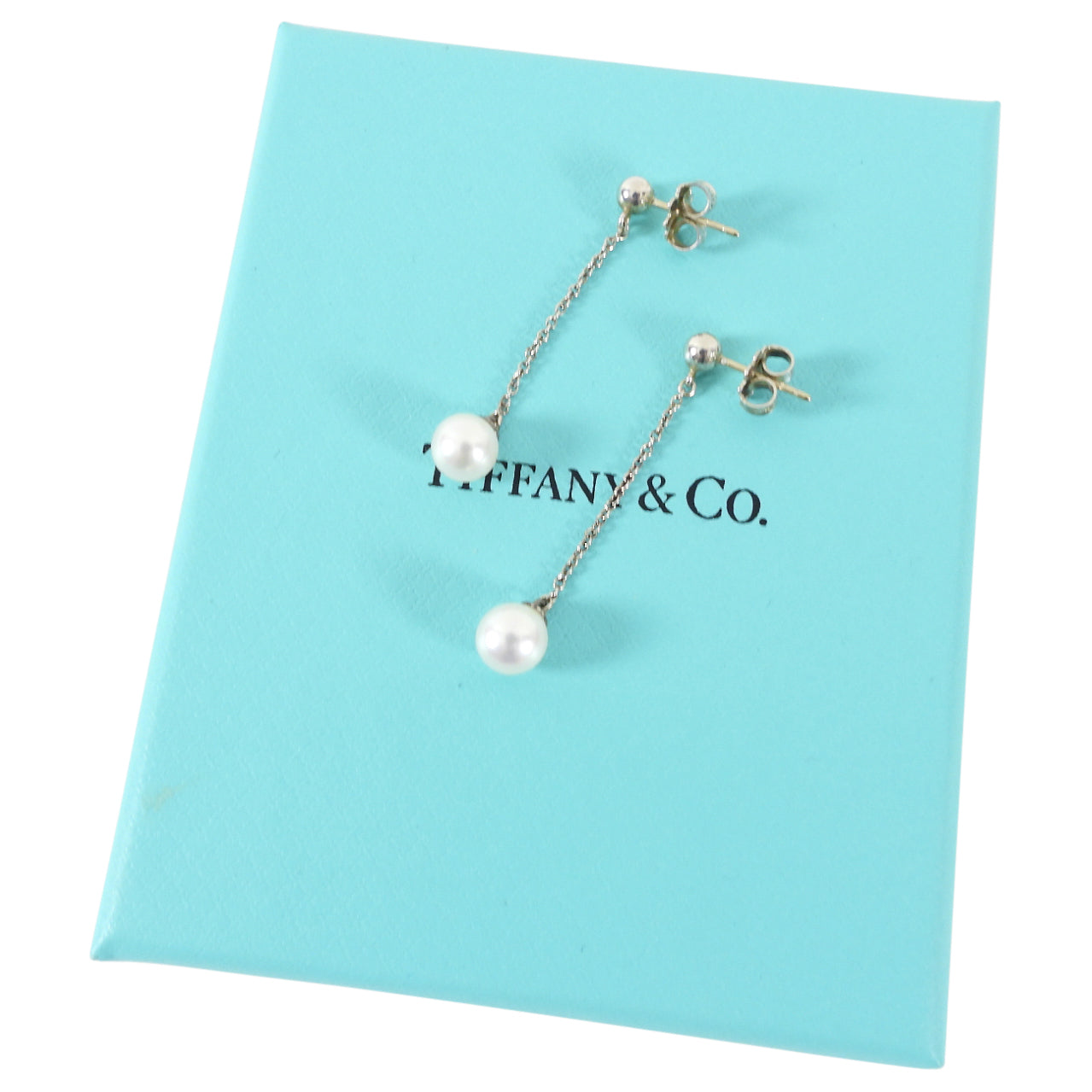 Tiffany & Co. Sterling Silver Pearl Ziegfeld Drop Earrings