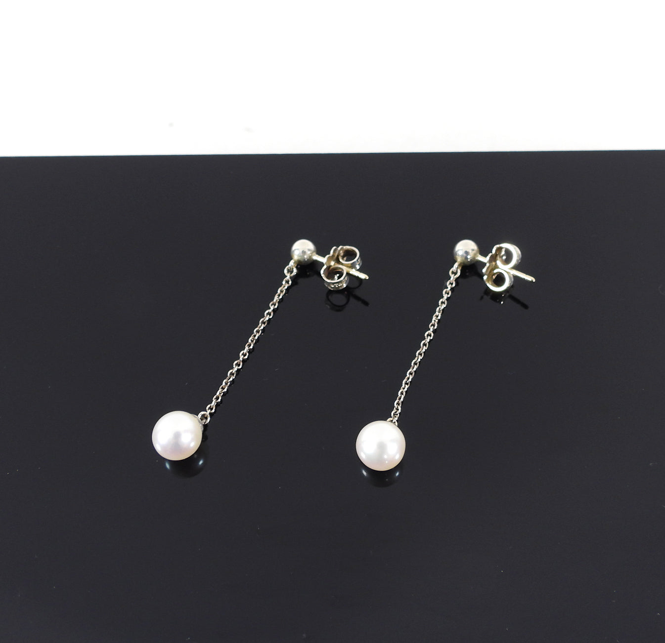 Tiffany & Co. Sterling Silver Pearl Ziegfeld Drop Earrings