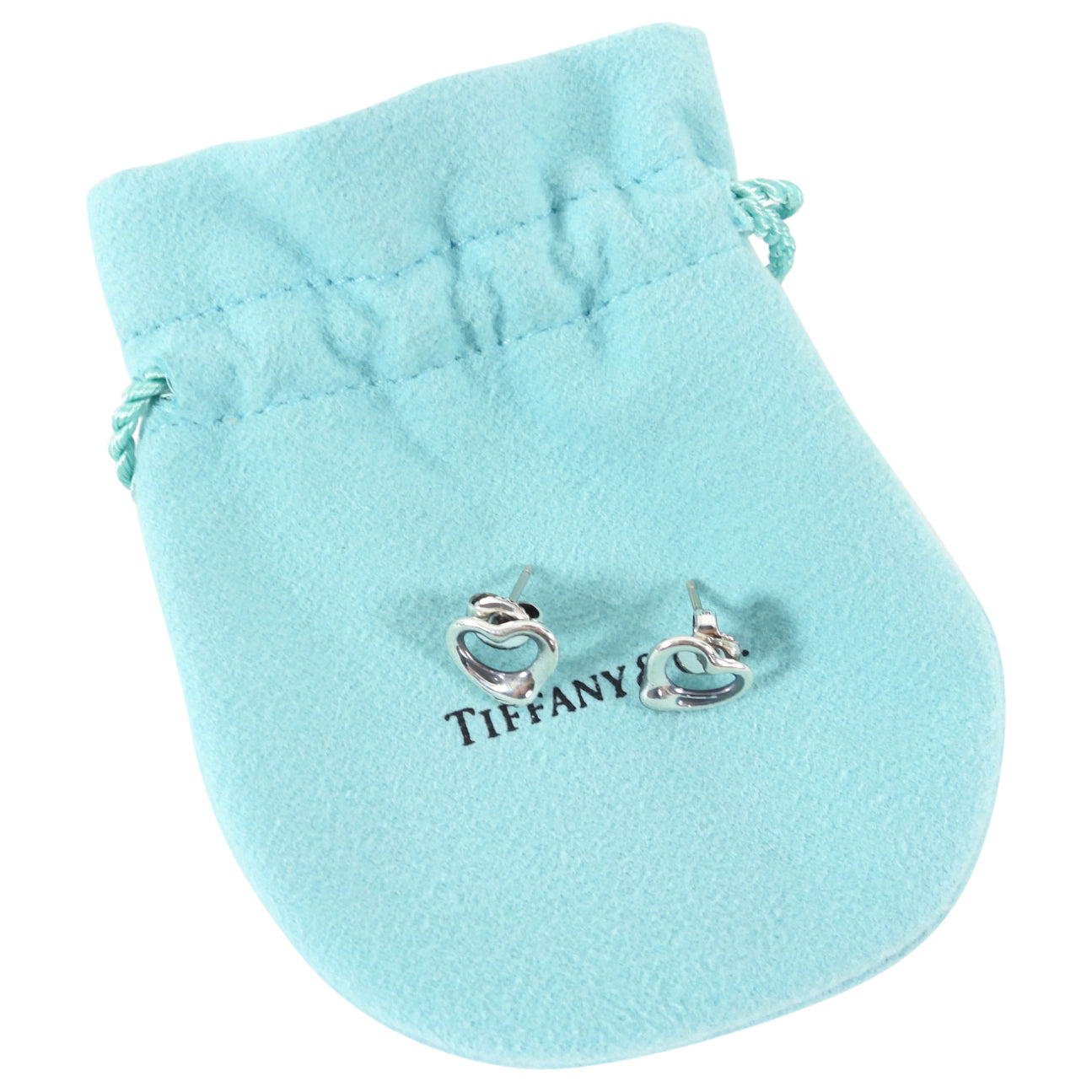Tiffany & Co.  Elsa Peretti Sterling Open Heart Earrings