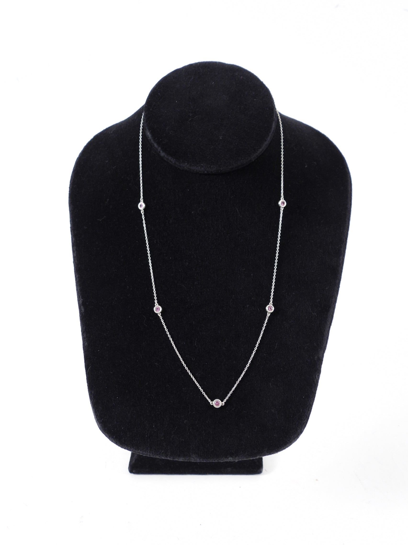 Tiffany & Co. Elsa Peretti Color by the Yard 5 Station Pink Sapphire Necklace