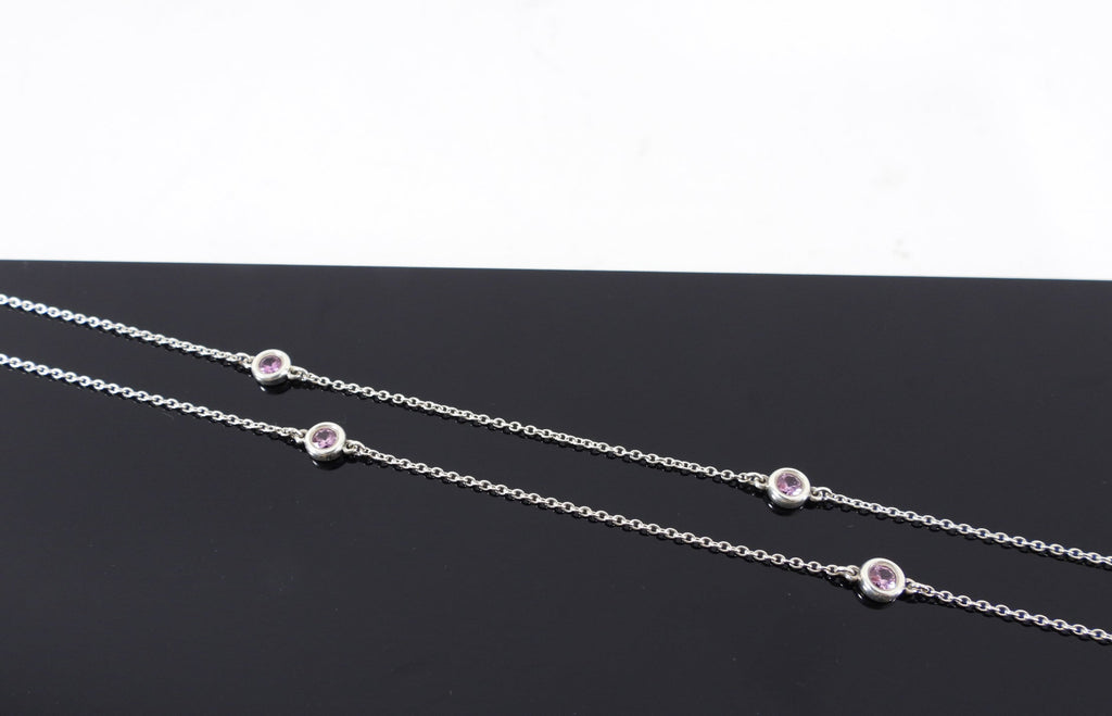 Tiffany & Co. Elsa Peretti Color by the Yard 5 Station Pink Sapphire Necklace