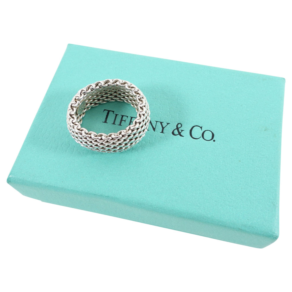 Tiffany Sterling Silver Mesh Somerset Ring - 7