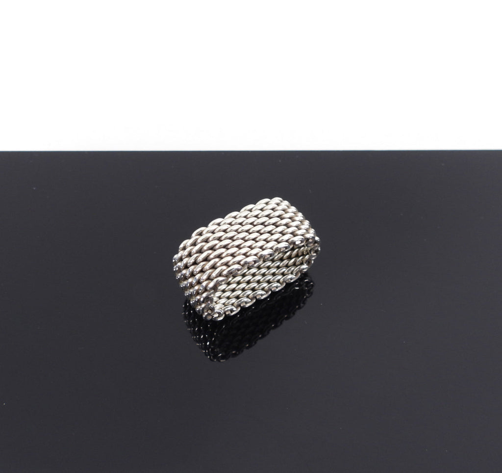 Tiffany & Co.  Sterling Silver Somerset Mesh Ring - 6