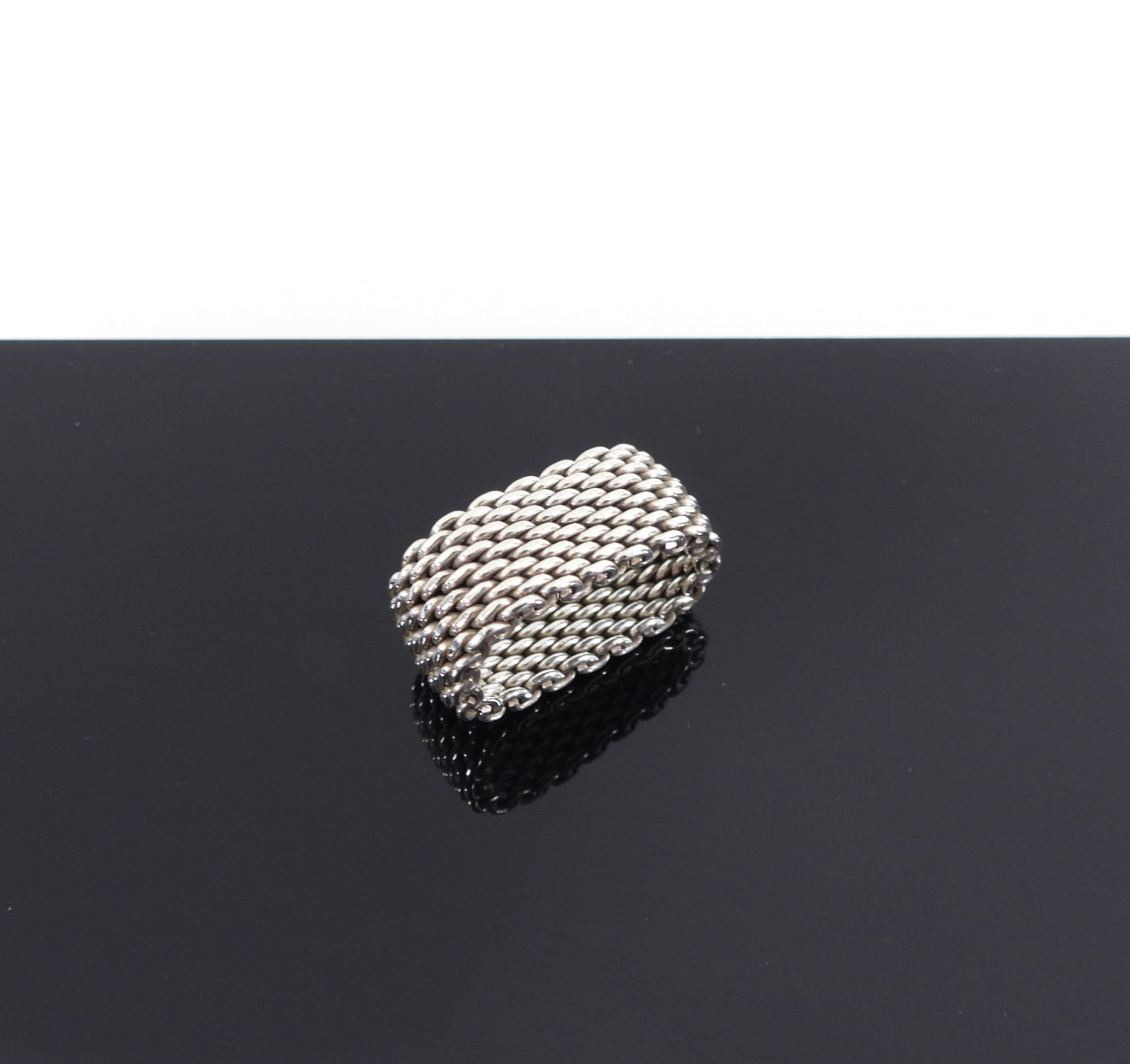 Tiffany & Co.  Sterling Silver Somerset Mesh Ring - 6