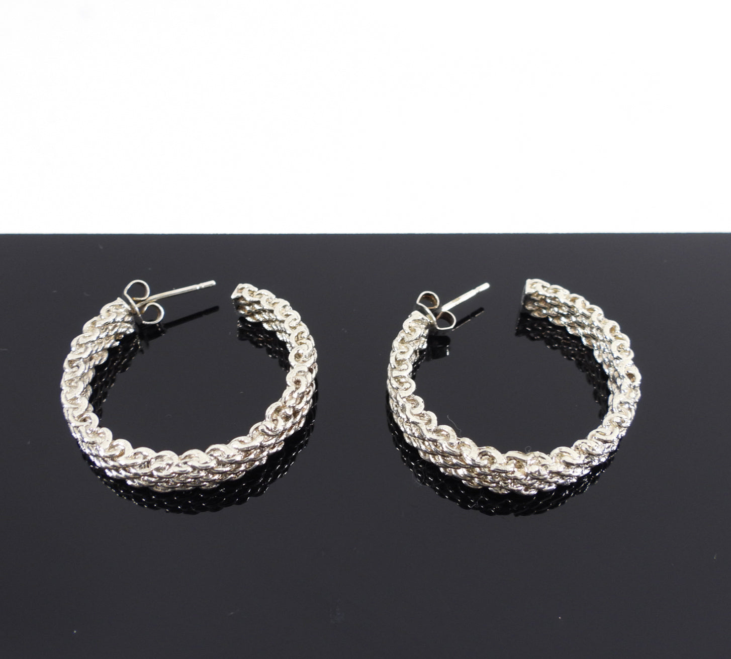 Tiffany & Co.  Sterling Silver Medium Somerset Hoop Earrings
