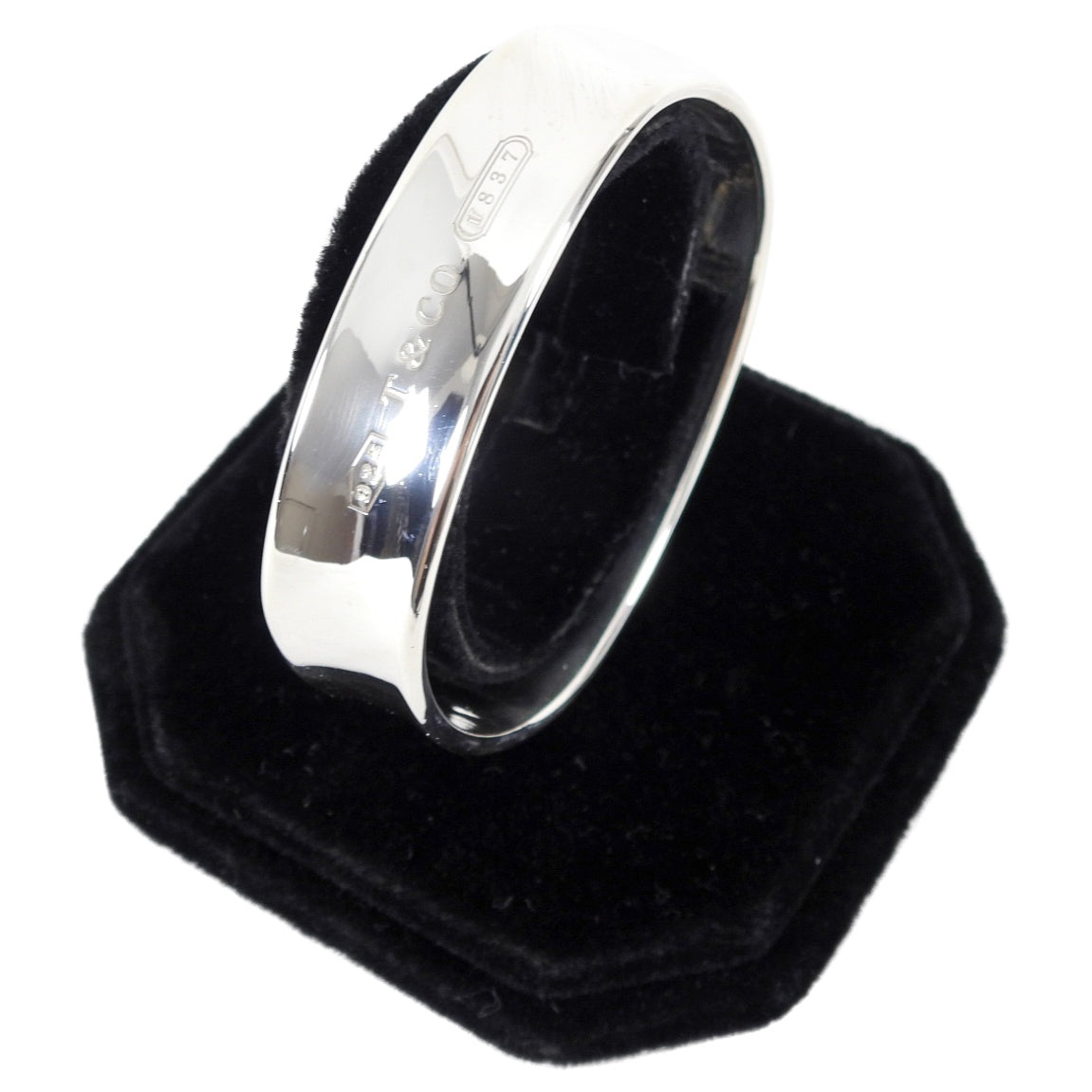 Tiffany & Co. 1837 Sterling Silver Square Profile Bangle Bracelet