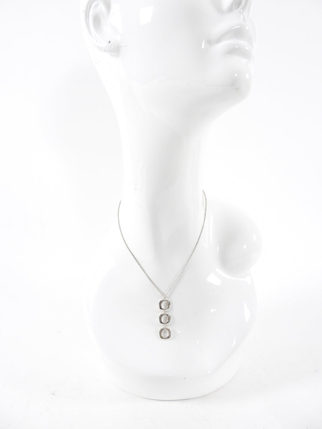 Tiffany and Co. Square Cushion Link Sterling Silver Pendant Necklace