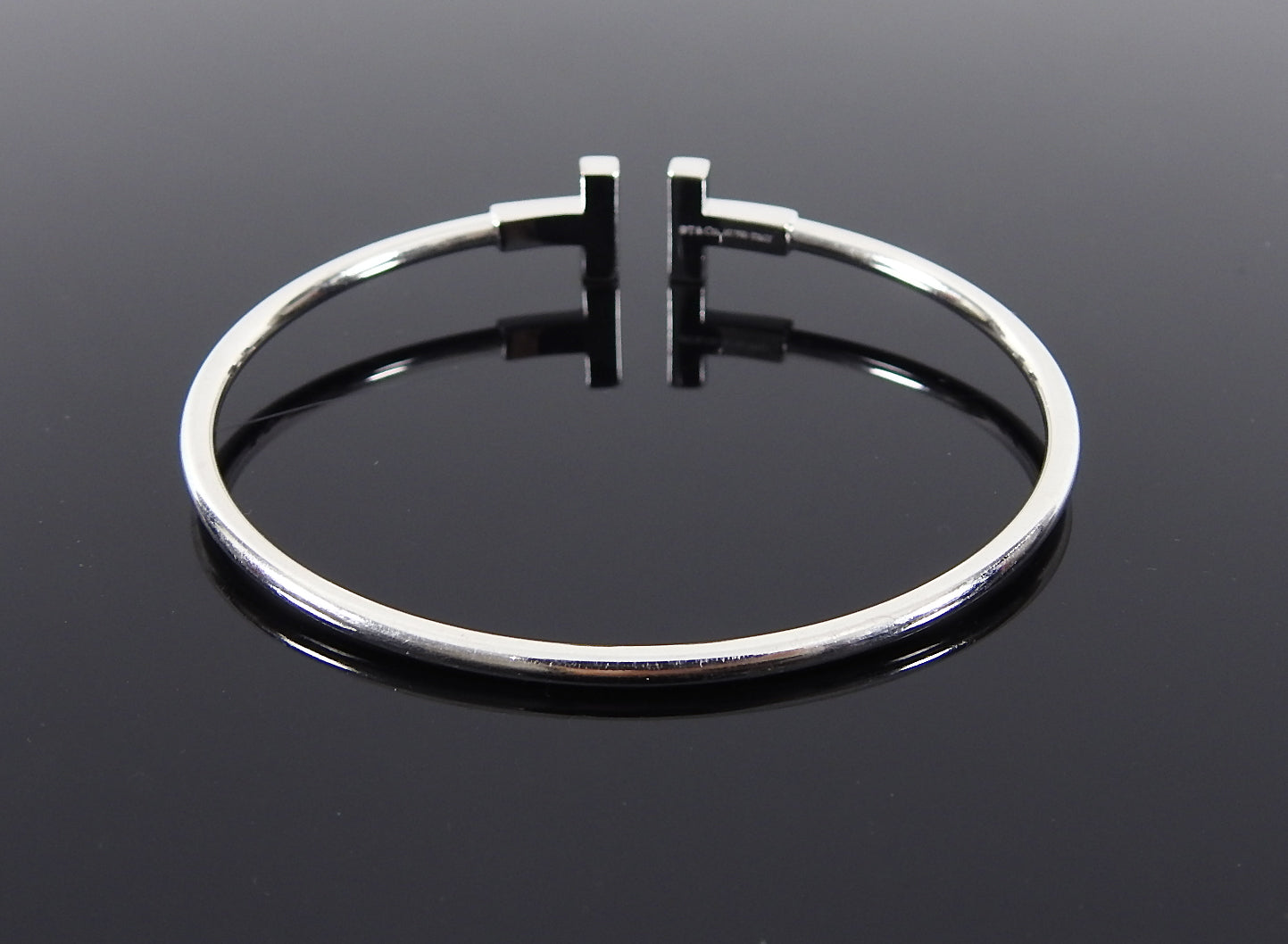 Tiffany T Wire 18k White Gold and Diamond Bracelet