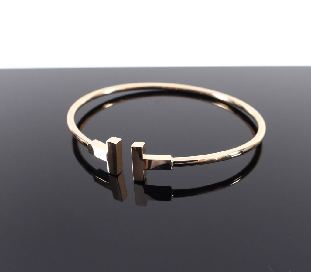 Tiffany & Co. 18k Rose Gold T Wire Bracelet