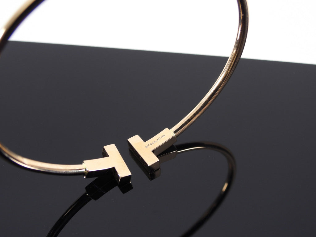 Tiffany & Co. 18k Rose Gold T Wire Bracelet