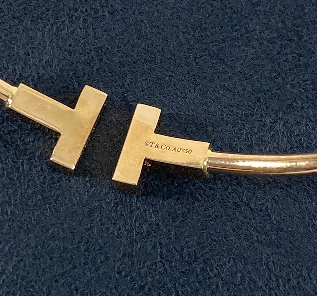 Tiffany & Co. 18k Rose Gold T Wire Bracelet