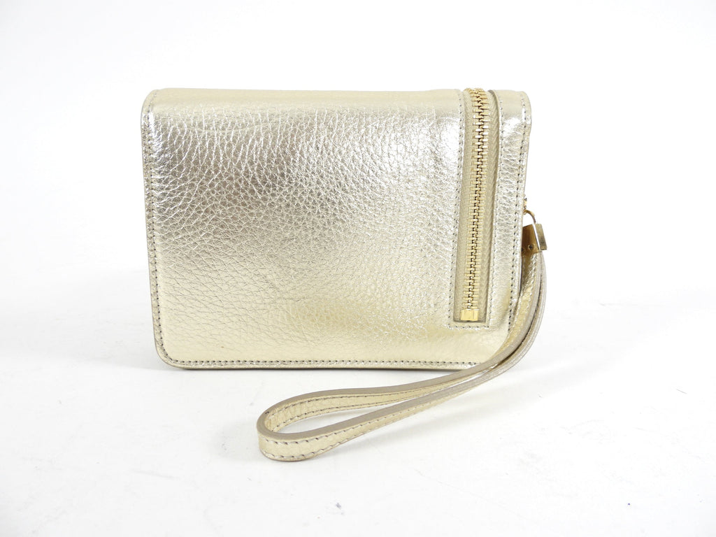 Tiffany & Co. Gold Metallic Small Wristlet Chain Bag