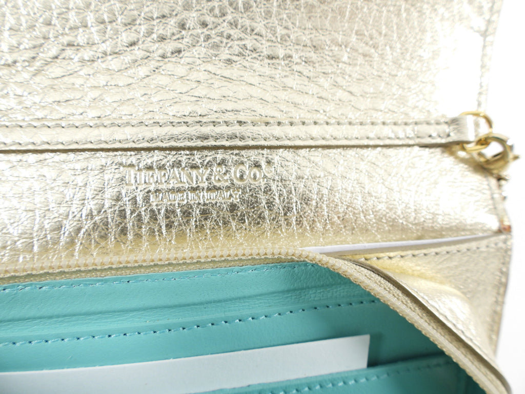 Tiffany & Co. Gold Metallic Small Wristlet Chain Bag