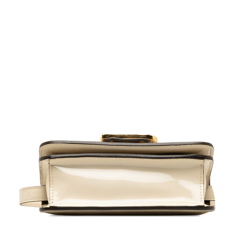 Fendi Calligraphy Patent Leather Shoulder Bag