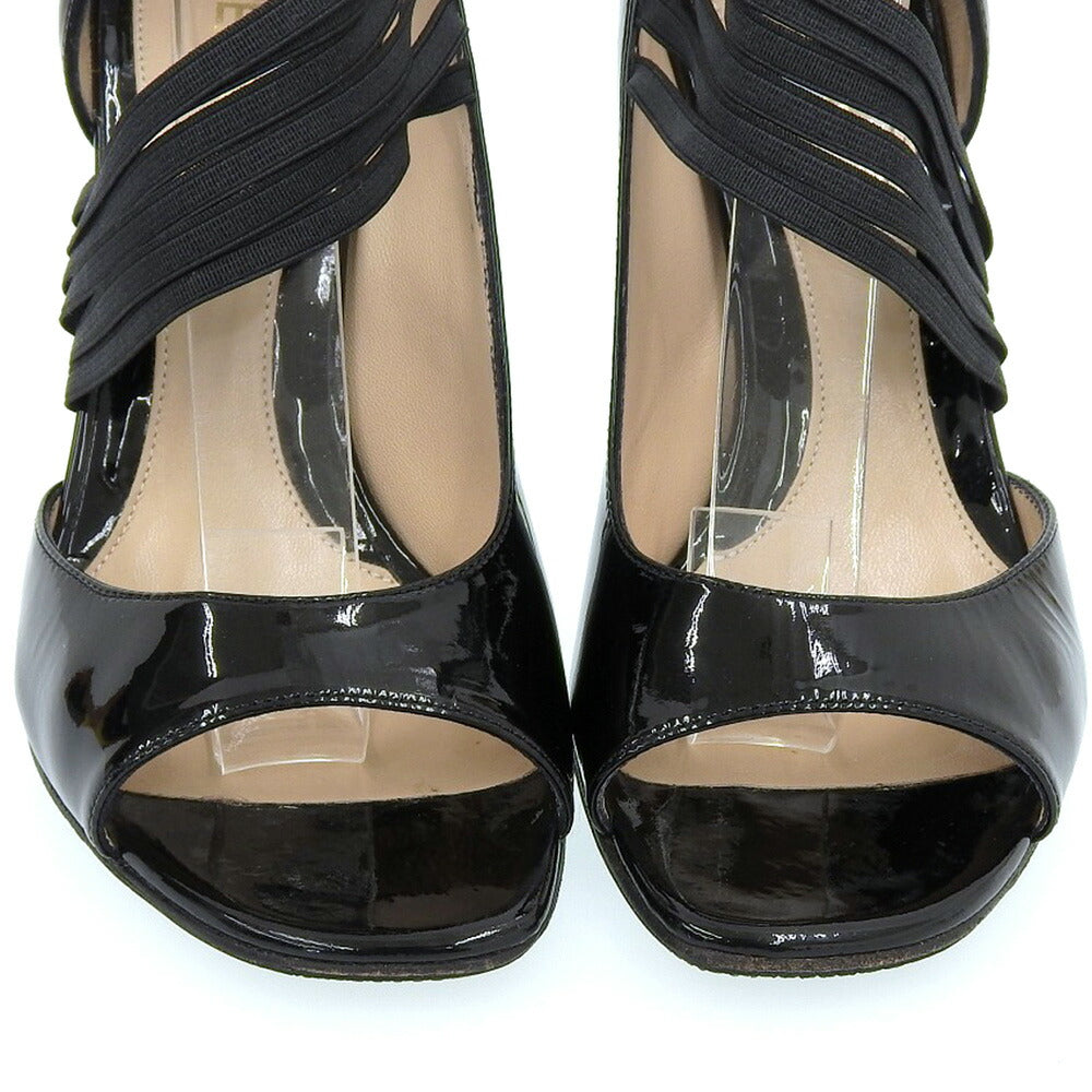 Fendi Black Patent Open Toe Pumps Size 36